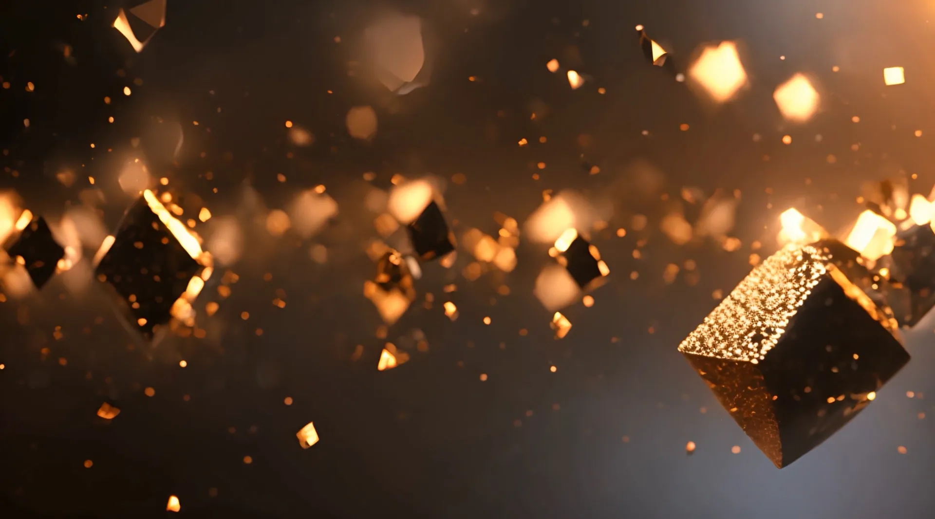 Golden Fragments Geometric Shapes Stock Footage